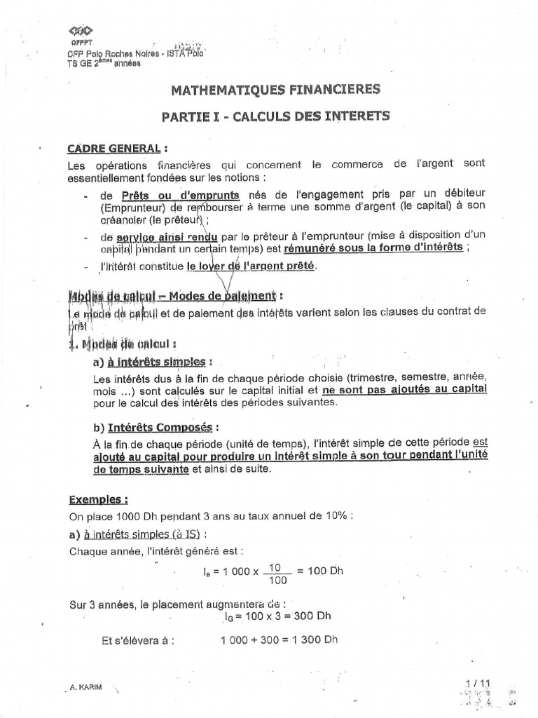 Math Fin Partie 1 | PDF