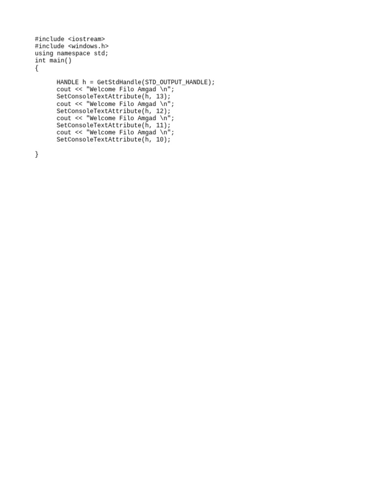Color Any Text in C++ | PDF