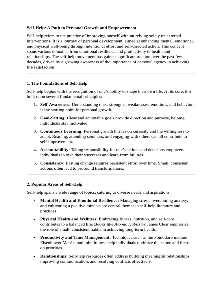 Self Pdf Self Help Personal Development