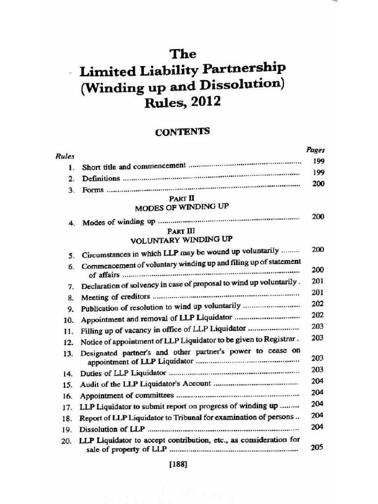Limited Liability Partnership (Winding Up and Dissolution) Rules, 2012 ...