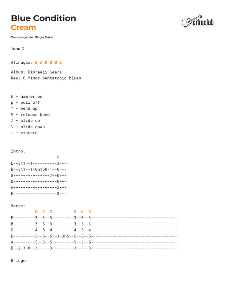 Blue Condition Lyrics and Chords | PDF