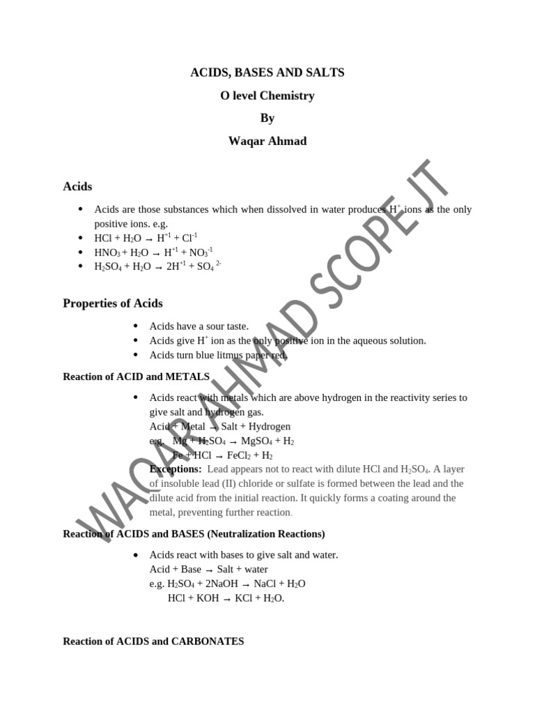 ACIDS Bases Salts | PDF | Acid | Hydroxide