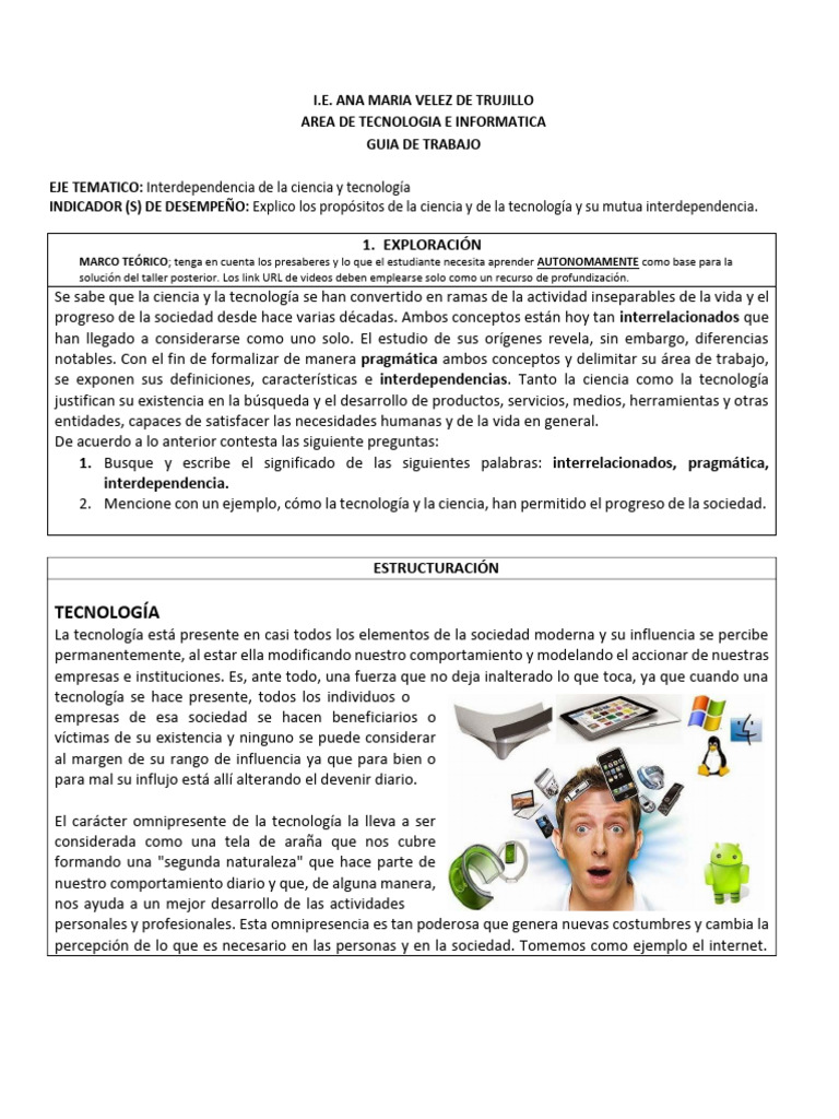 Guia de Tecnologia e Informatica - Ciencia y Tecnologia | PDF ...