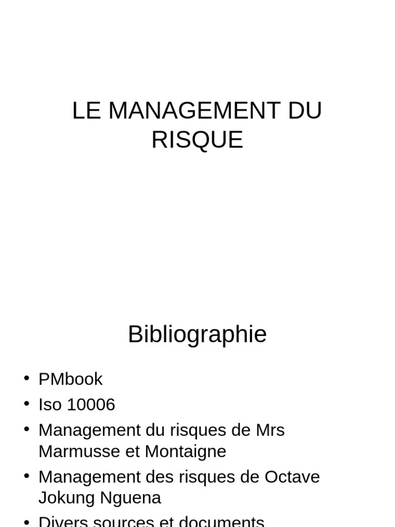Management des Risques en Entreprise | PDF | Risque | Business