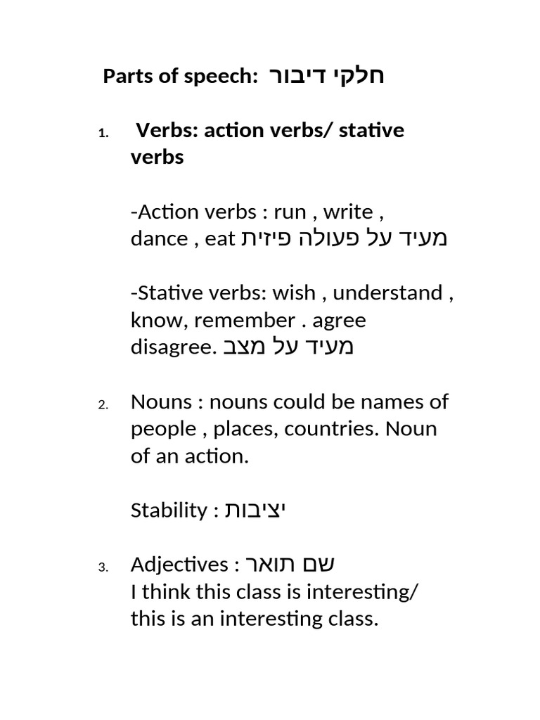 DEFINITION OF PARTS OF SPEECH PDF WITH EXAMPLES visual data 4