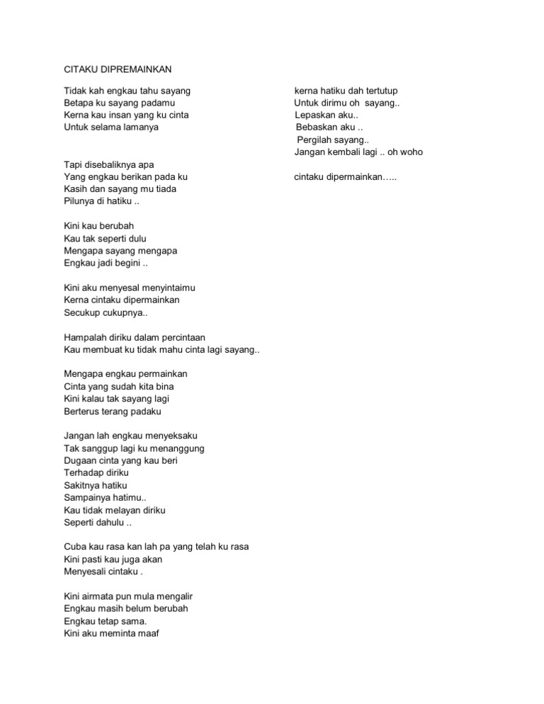 Cintaku Dipermainkan Apit Pdf