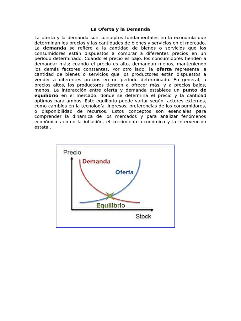 Leyes de Oferta y Demanda en Economía | PDF | Oferta (economía ...