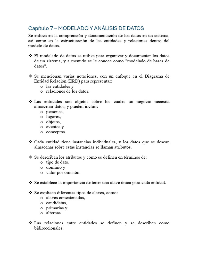 Cap 7 Modelado y Analisis de Datos | PDF