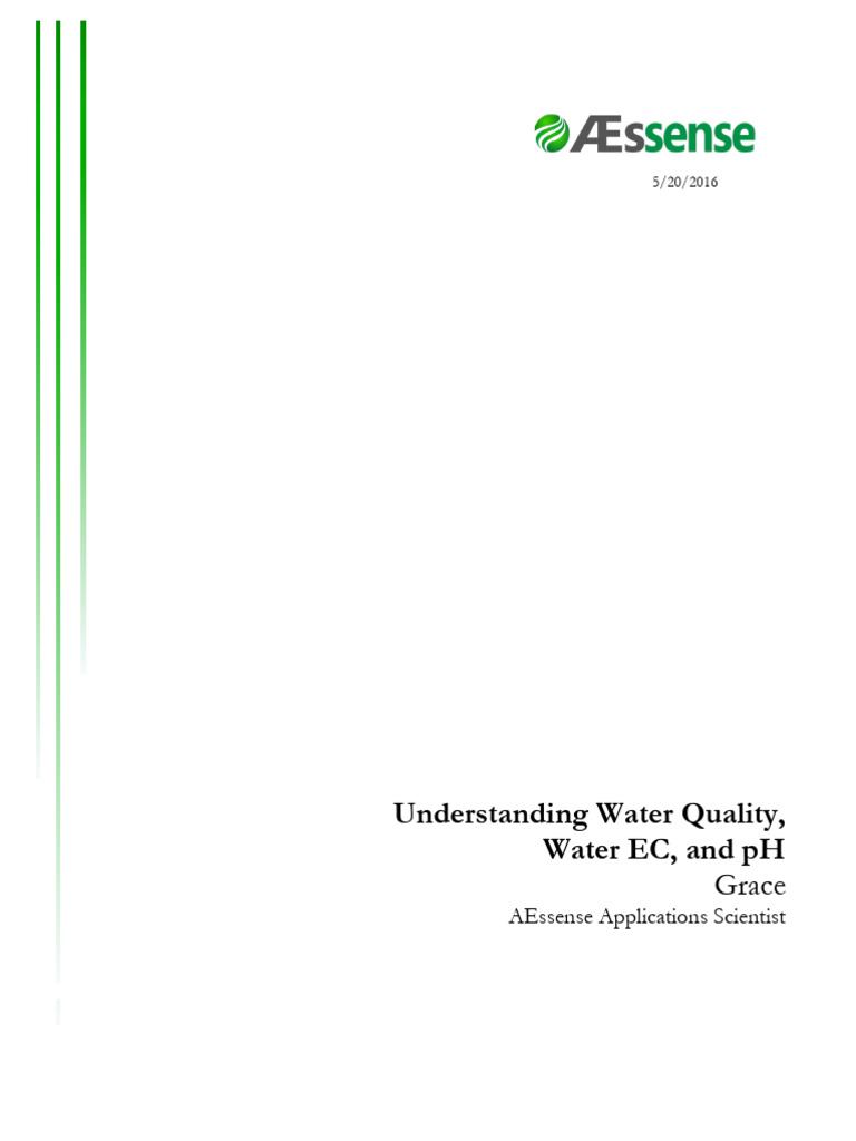 Understanding Water Quality Ph Pdf Ph Alkalinity