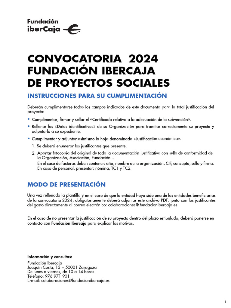 Instrucciones para Justificación de Proyectos 2024 | PDF | Finanzas y ...