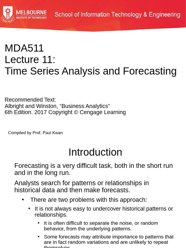 Lecture 11 | PDF | Forecasting | Errors And Residuals