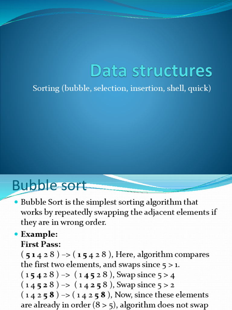 Sorting (Bubble, Selection, Insertion, Shell, Quick) | PDF | Applied ...