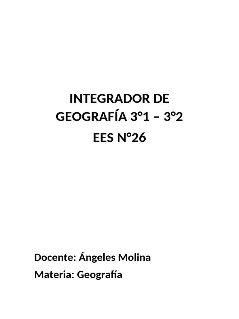 Guía Completa de Geografía 3° EES N°26 | PDF | Ciencia y matemáticas