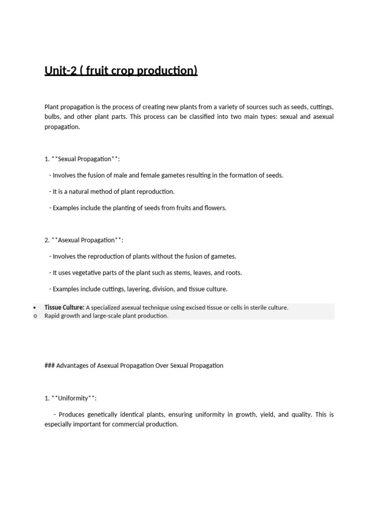 Fruit Crop Propagation Techniques Guide | PDF | Grafting | Seed