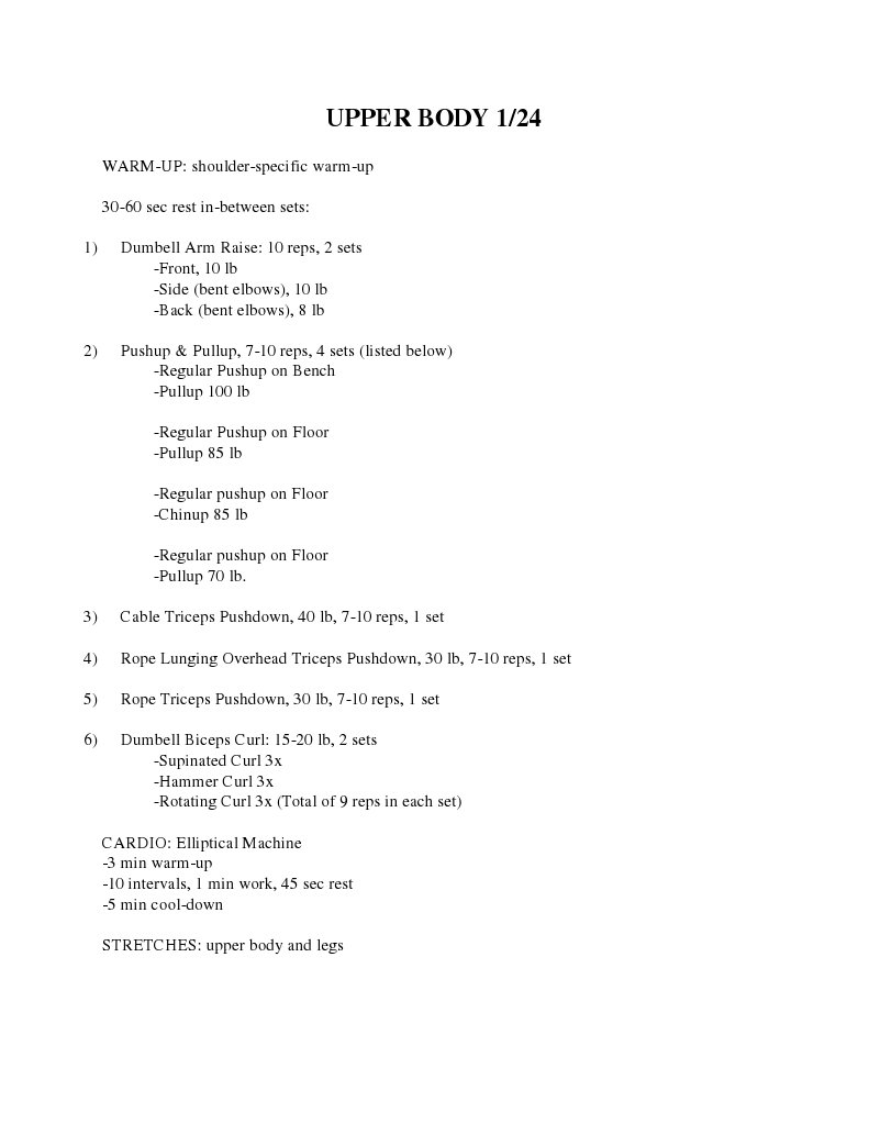 Upper Body 1/24 | PDF | Wellness