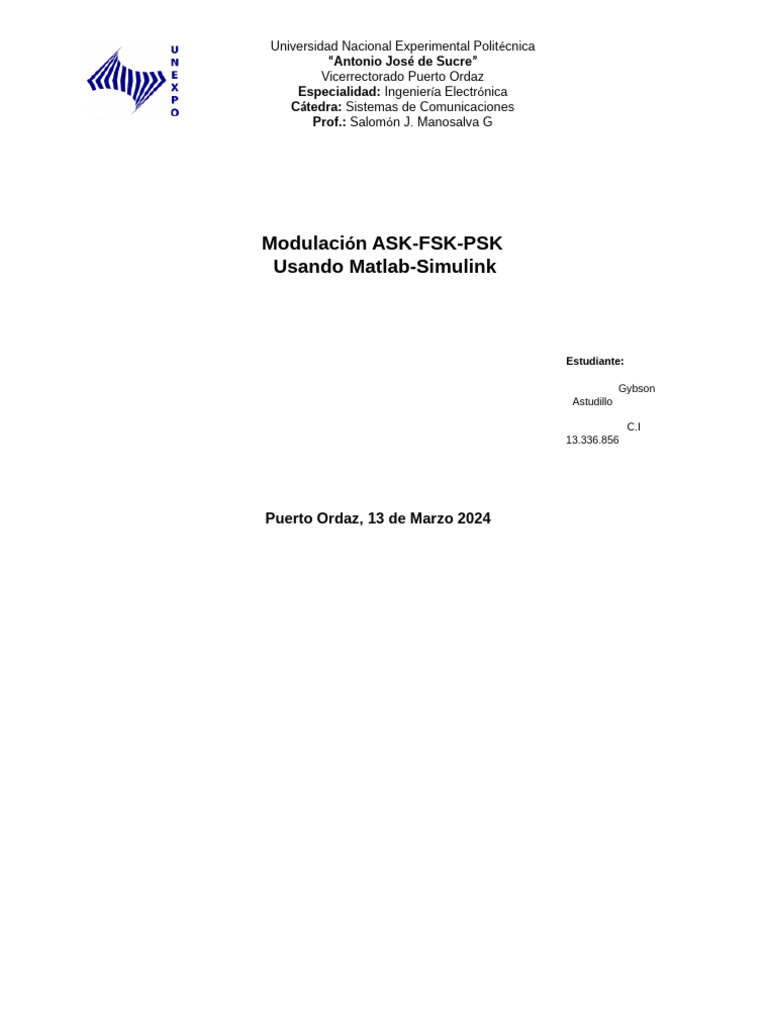 Modulacion Ask PSK FSK | PDF
