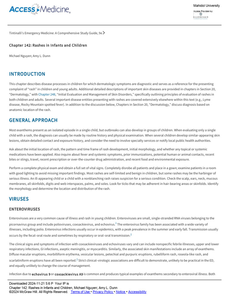 Chapter 142 - Rashes in Infants and Children | PDF | Measles | Diseases ...