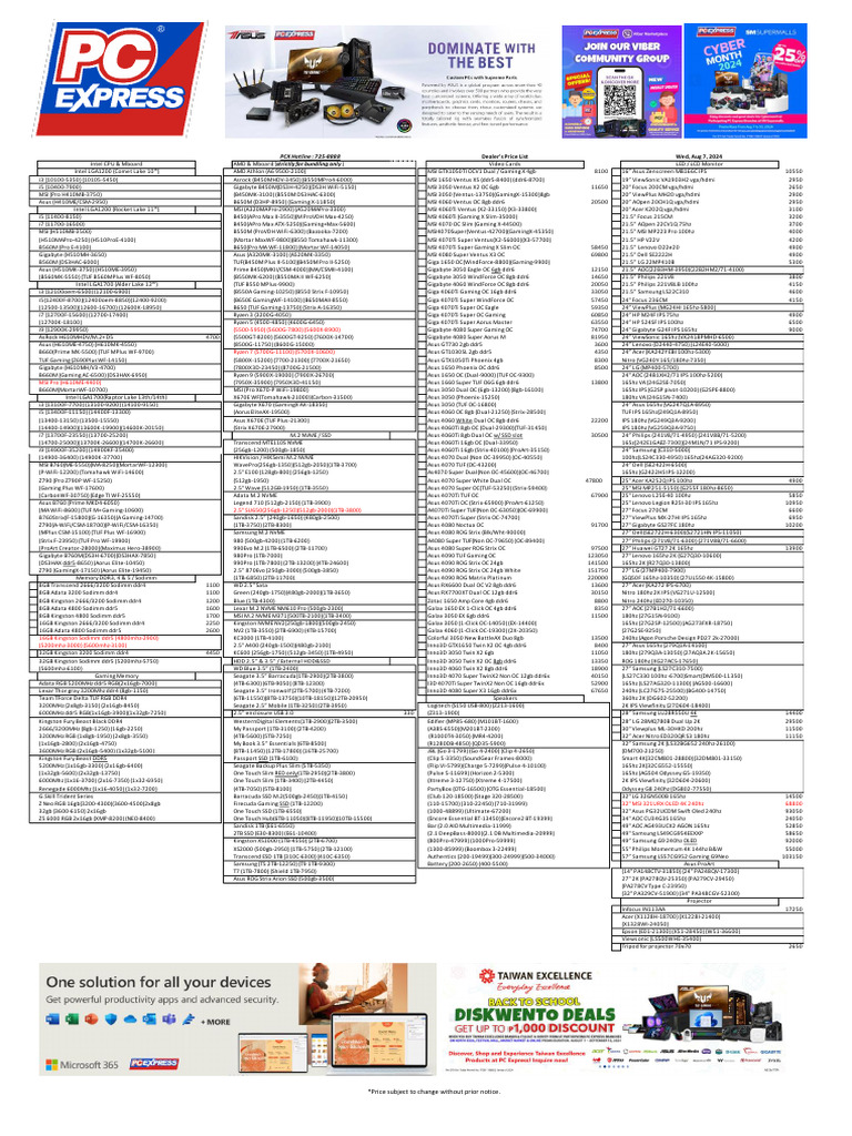 PC Express Dealers Pricelist | PDF | Computer Hardware | Computing