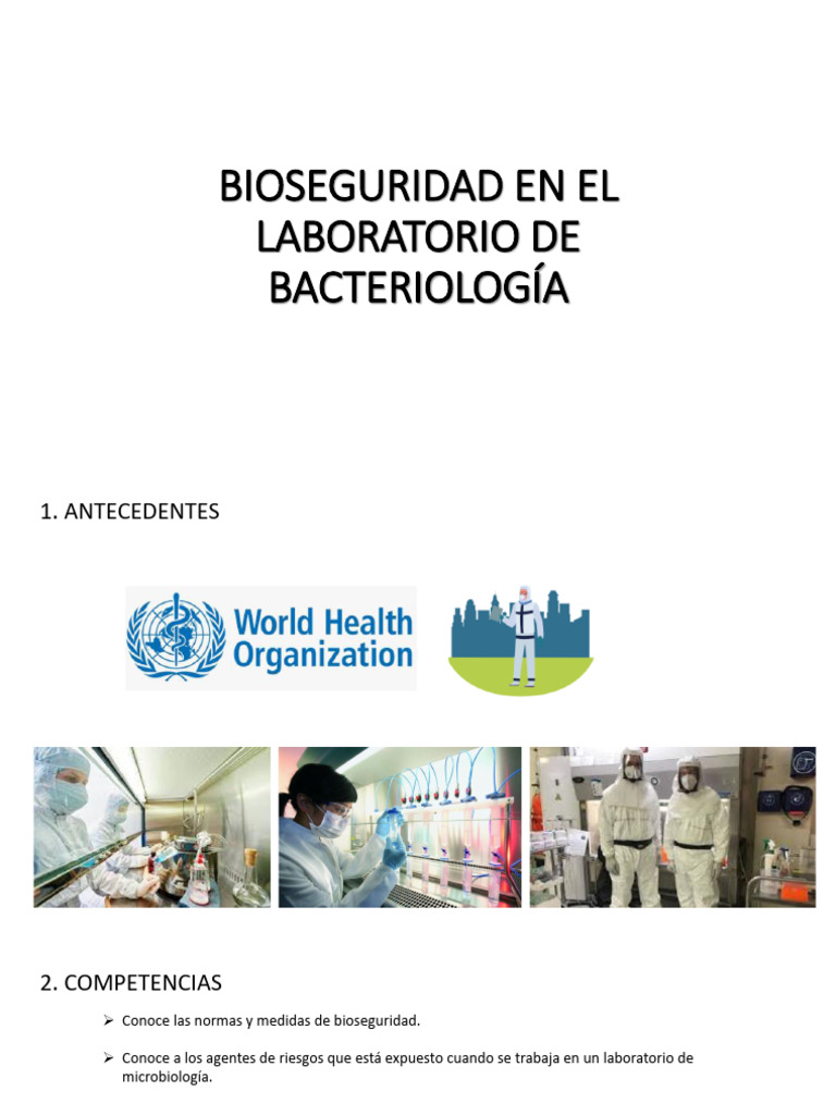 Bioseguridad en El Laboratorio de Bacteriología | PDF | Laboratorios ...