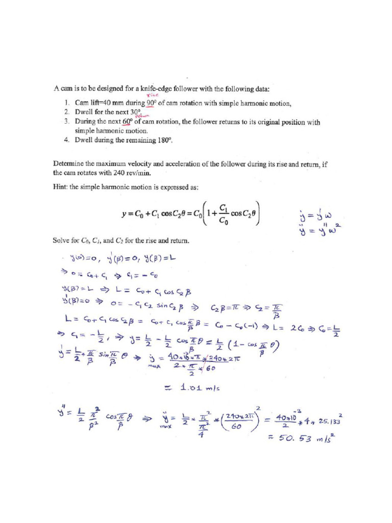 Example Related To Cams and Followers | PDF | Technology & Engineering