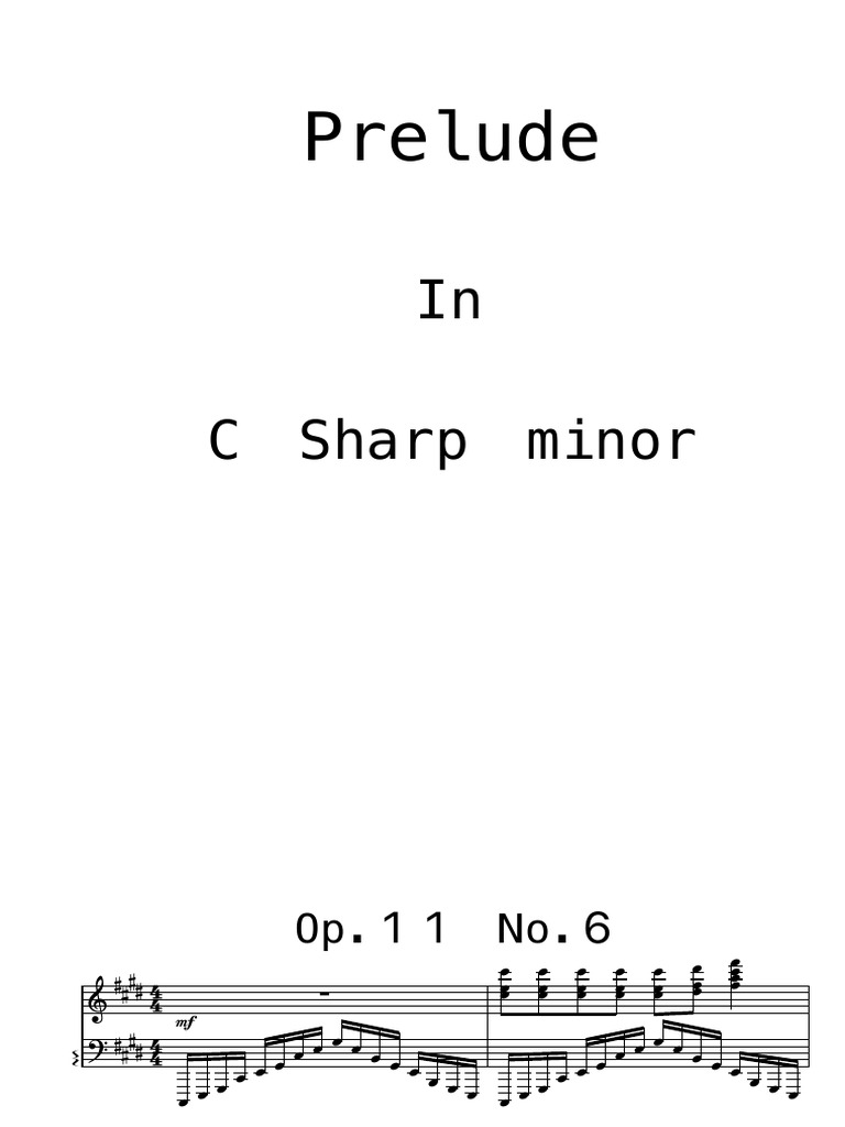 In C Sharp Minor: Prelude | PDF | Compositions For Keyboard | Compositions