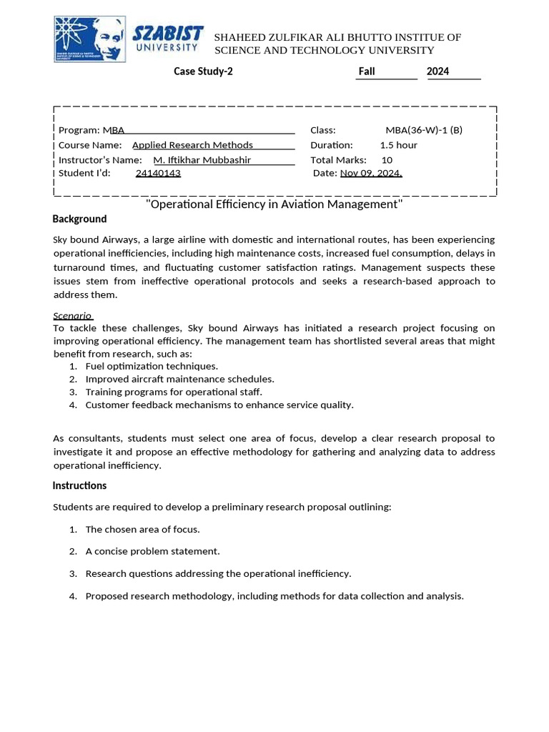 Research Proposal Casestudy 2 | PDF | Methodology | Survey Methodology