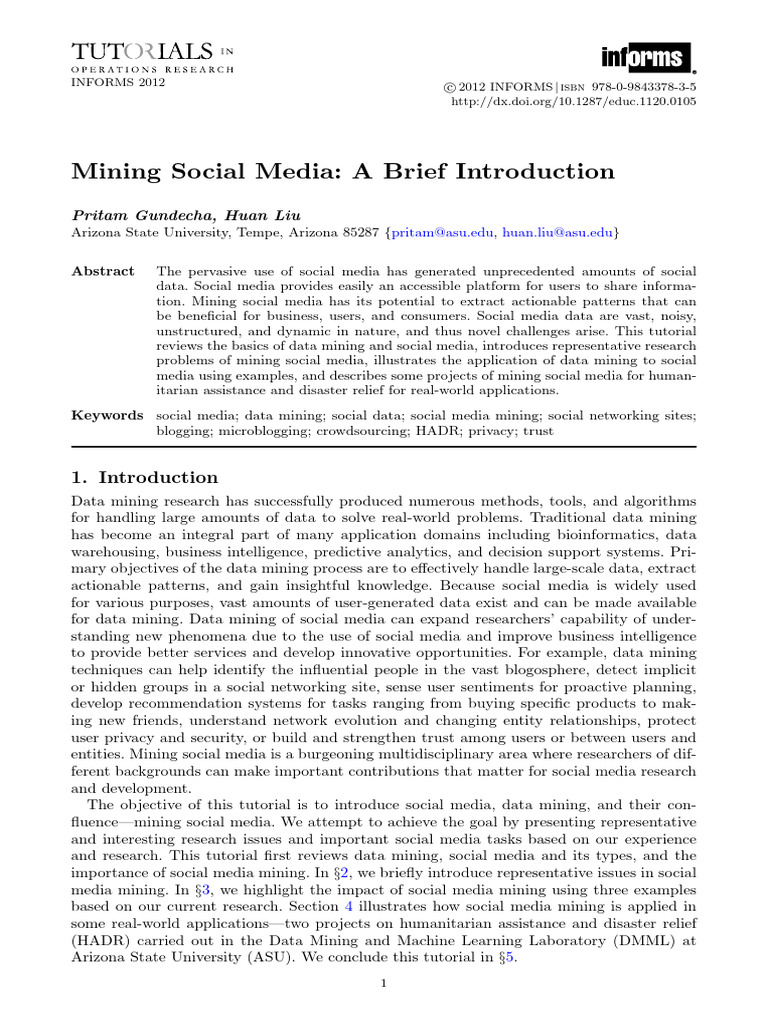 Introduction to Social Media Mining | PDF | Social Media | Popular ...