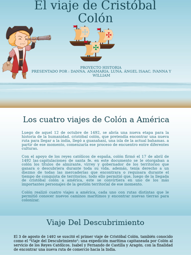 El Viaje de Cristóbal Colon | PDF | Cristobal colon | Viajes de ...