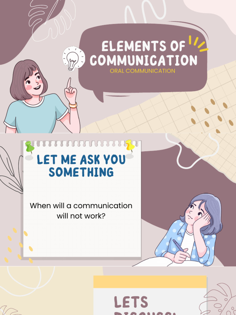Understanding Oral Communication Elements | PDF | Communication ...