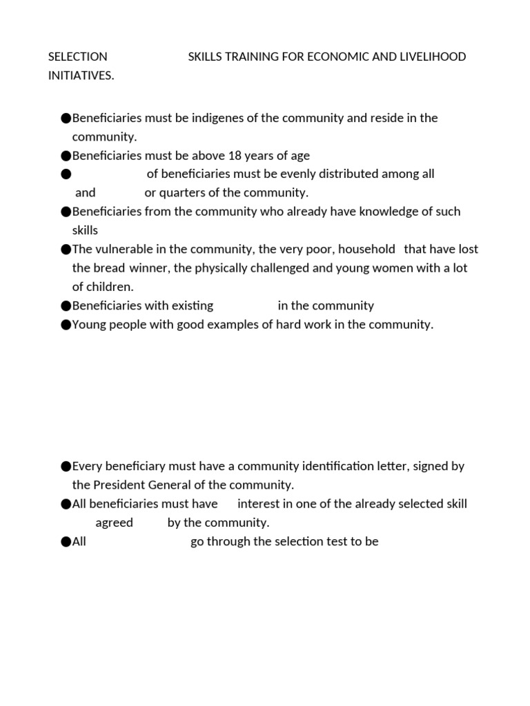 Community Skills Training Selection Criteria | PDF