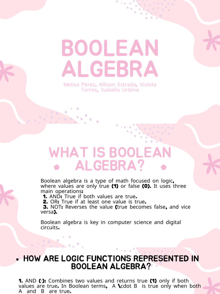 Introduction to Boolean Algebra | PDF | Boolean Algebra | Teaching ...