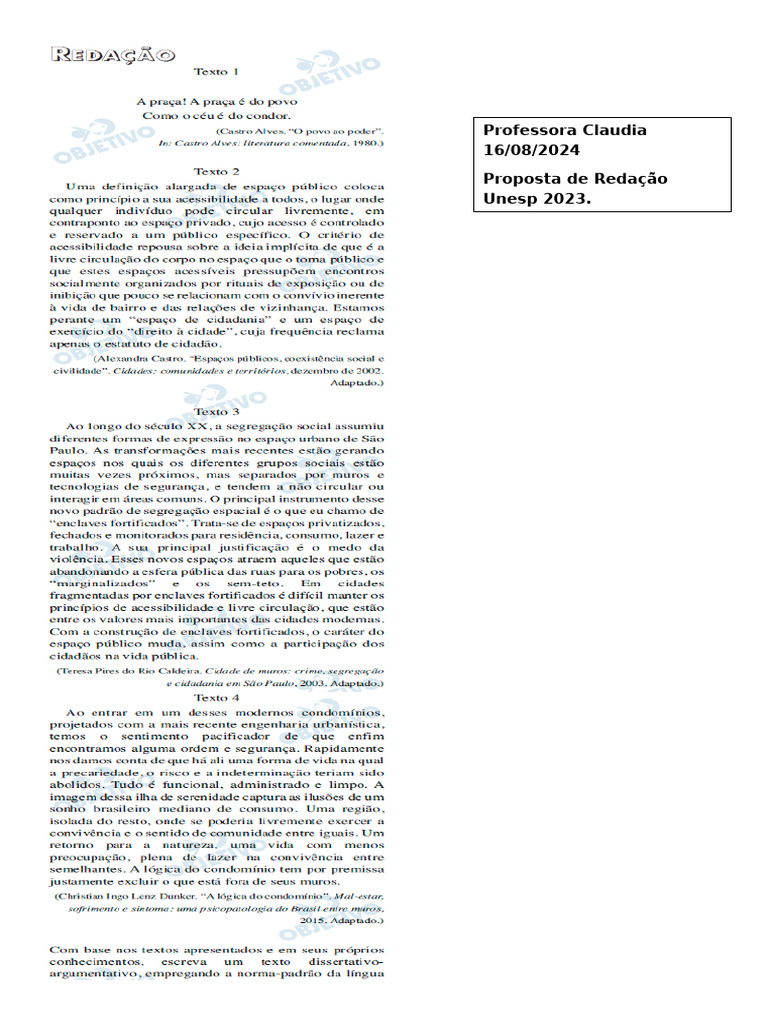 Redação UNESP 2023: Futuro Off-line? | PDF | Escrita | Comunicação humana