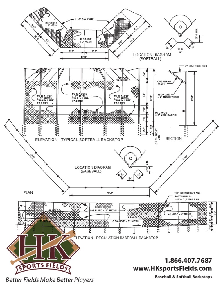 Baseball Backstop Diagrams