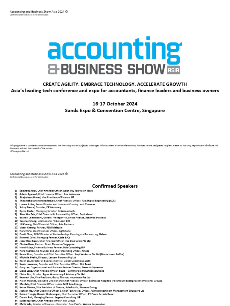 Accounting & Business Show Asia 2024 | PDF | Small And Medium Sized ...
