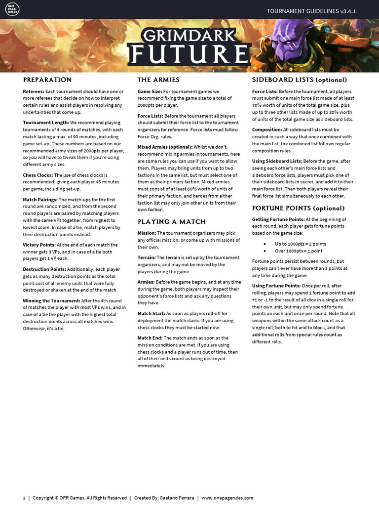 GDF - Tornament Guidelines v3.4.1 | PDF | Volume