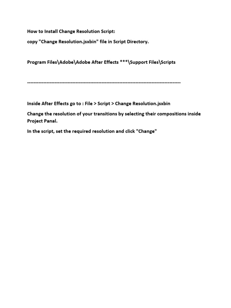 How to install change resolution script pdf