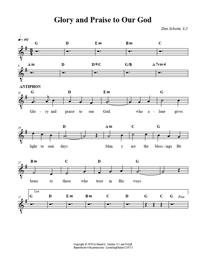 Glory and Praise to Our God Sheet | PDF