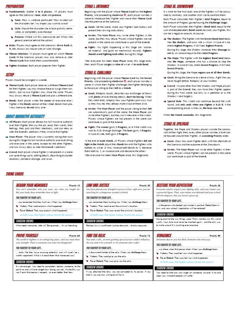 FIGHTING HEARTS OVERDRIVE SCENARIO RULES SUMMARY (Fixed) | PDF