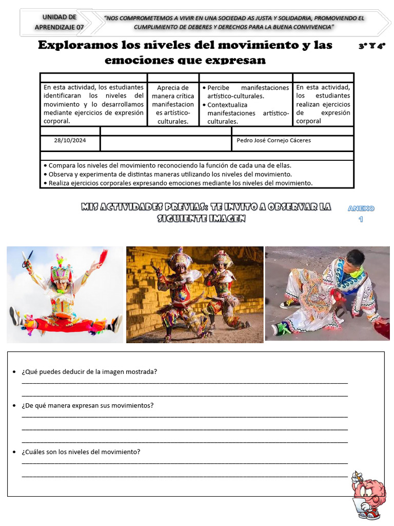 Exploración de Niveles del Movimiento | PDF | Las emociones | Bailes