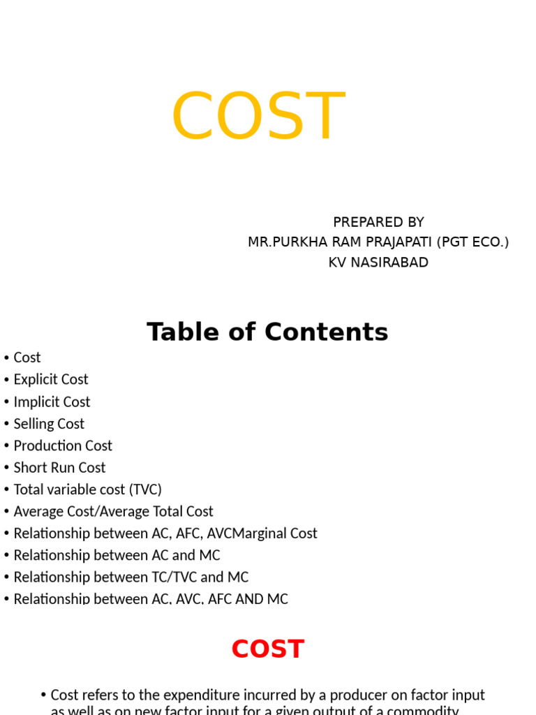 Cost Theory and Relationships in Economics | PDF | Average Cost | Marginal  Cost