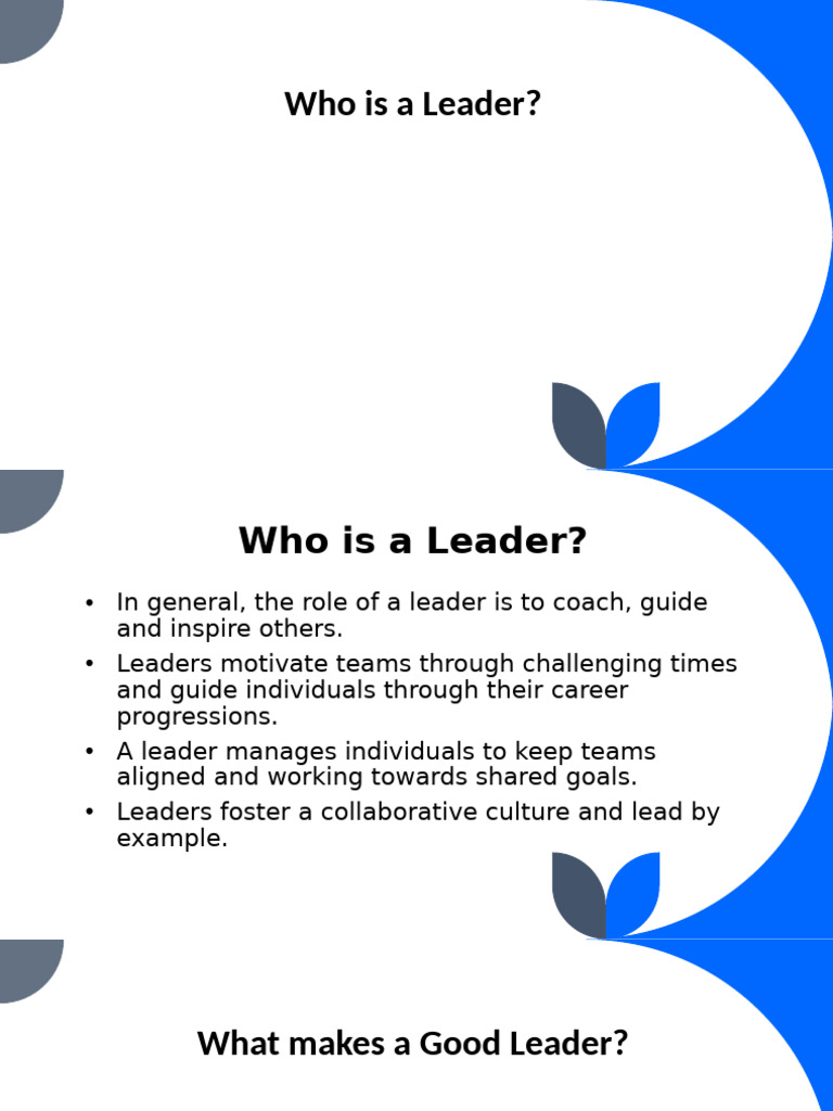 Who Is A Leader? | PDF | Leadership | Motivation