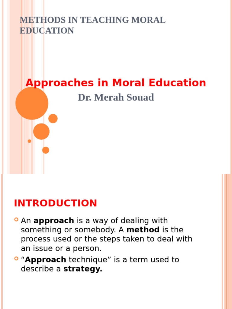 5approaches of Teaching Moral | PDF | Learning | Morality