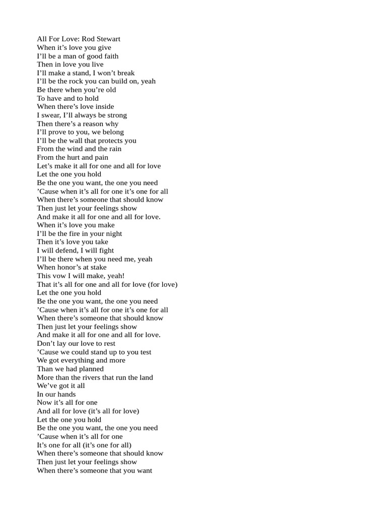 All for love rod stewart pdf poetry
