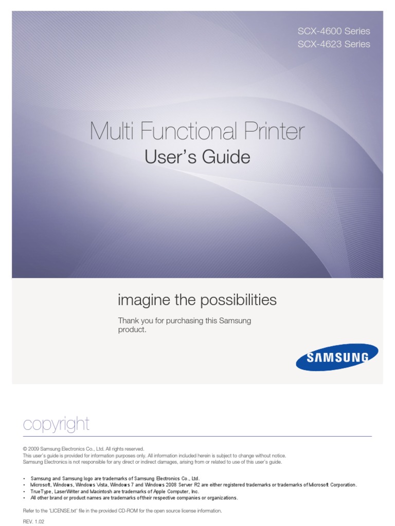 Samsung SCX 4623F | PDF | Fax | Image Scanner