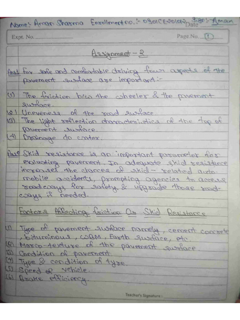 Transportation ASSIGNMENT 2 0901CE201012 | PDF