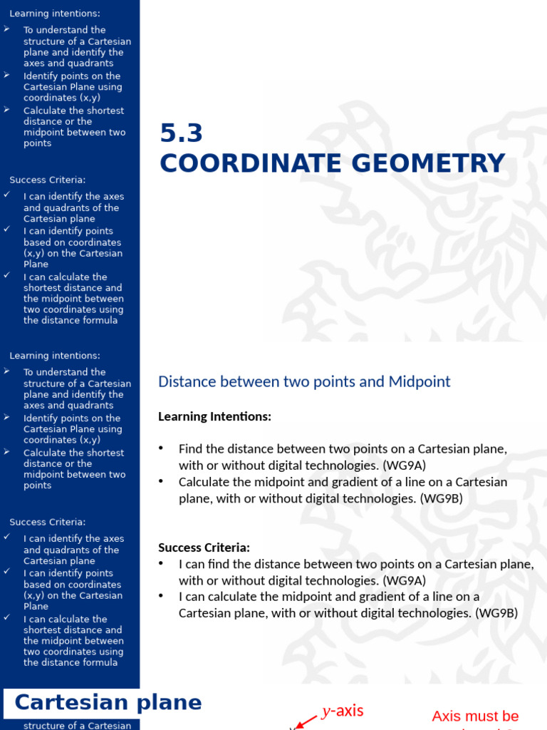 Cartesian Plane: Points, Distance, Midpoint | PDF | Cartesian ...