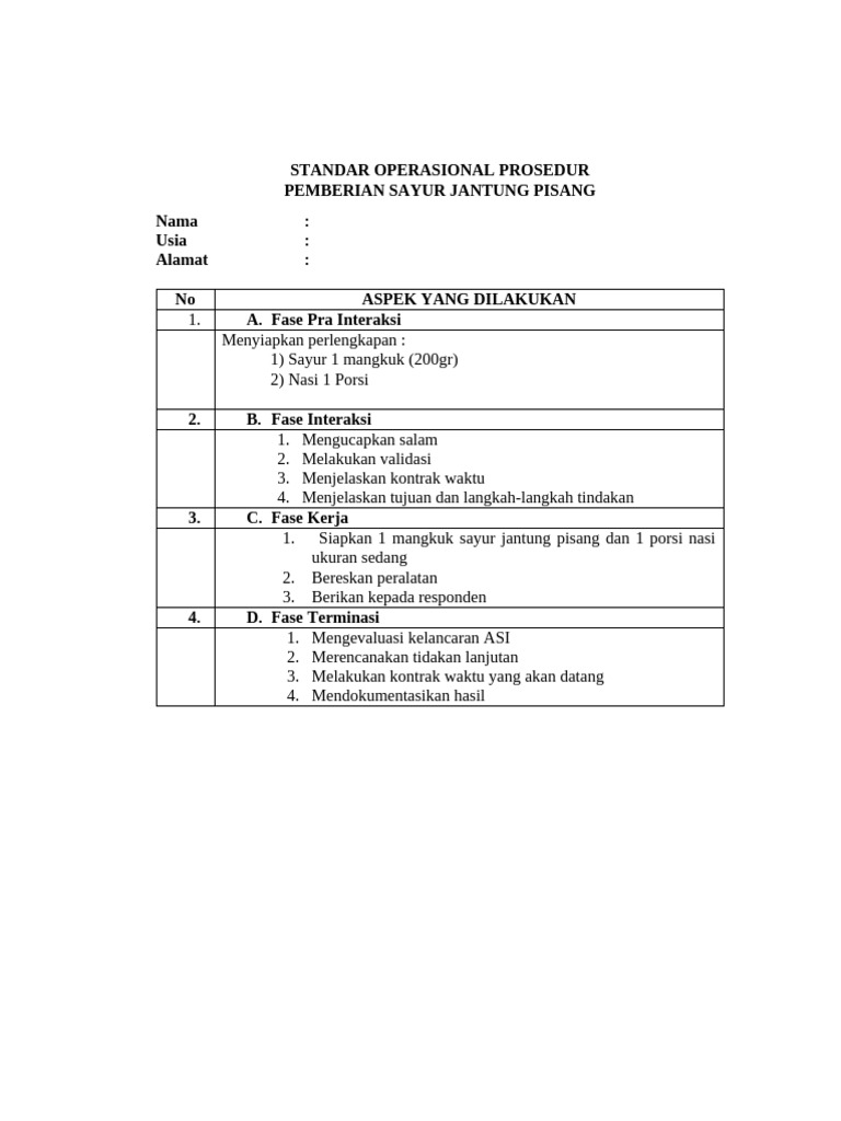 Standar Operasional Prosedur | PDF | Memasak, Makanan, & Anggur ...