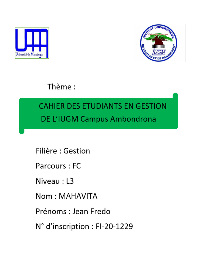 Profil des Étudiants en Gestion IUGM | PDF | Moyenne | Écart type
