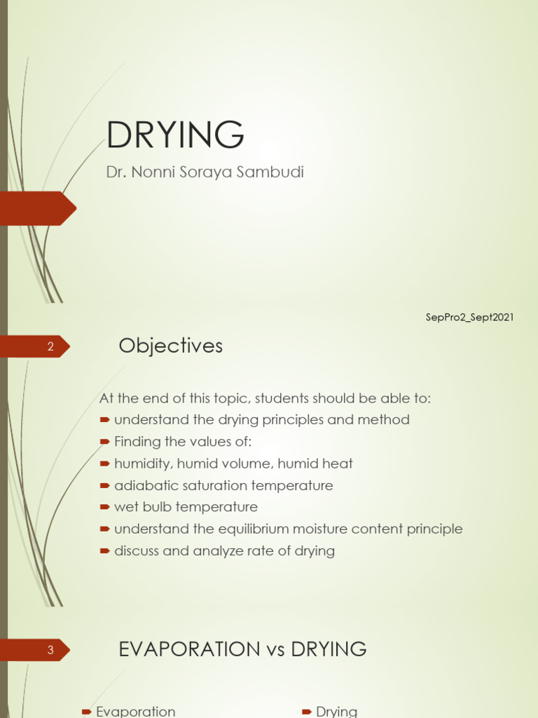 Drying Principles and Humidity Analysis | PDF | Humidity | Evaporation