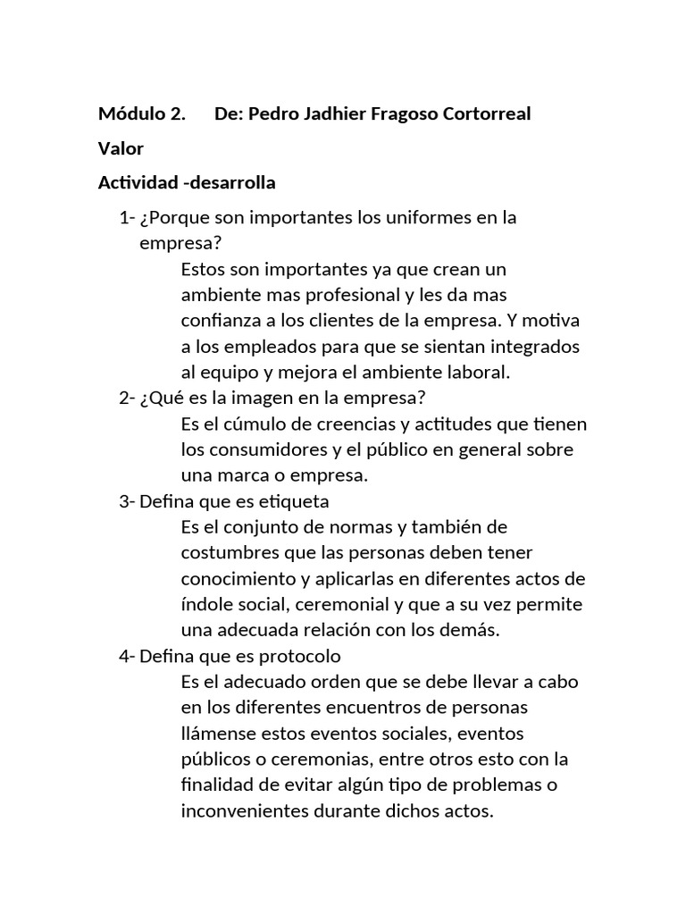Actividades Modulo 5 | PDF | Crecimiento personal y profesional ...